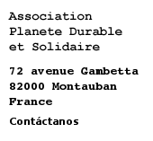 Adresse de Planète durable et solidaire